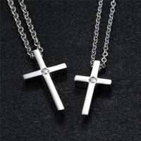 Stainless Steel Silver Color Cross Pendants Religious Christian  Link Chain