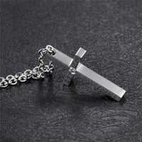 Stainless Steel Silver Color Cross Pendants Religious Christian  Link Chain