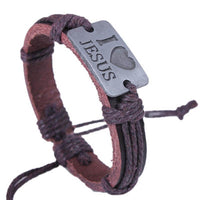 Alloy Bracelet Leather Bracelet Brown
