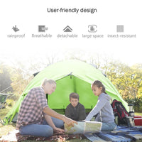Camping Tent Two Doors Double Layer Anti-UV with Aluminum Rods